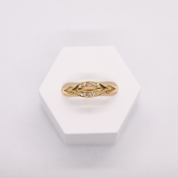 19k Yellow Gold Ring Portuguese Solid Gold (800 Purity 19.2k) Size 7 - Picture 3 of 9